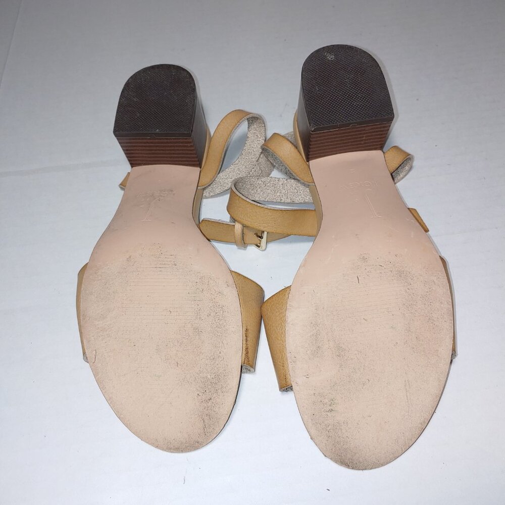 J By J. Crew Ankle Buckled Strap Sandals Size 8 Tan - Picture 6 of 9